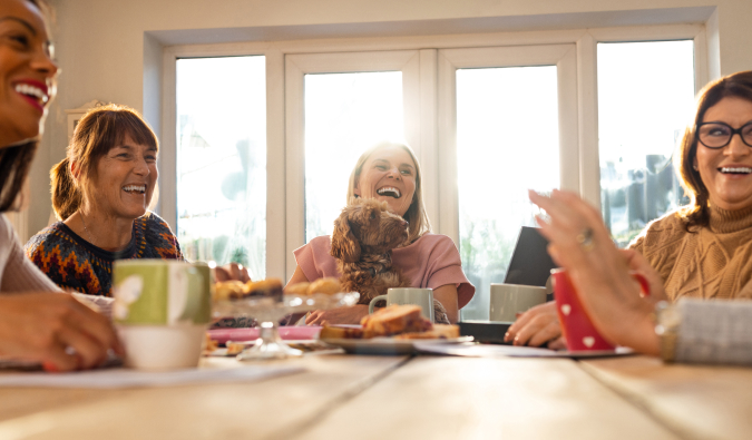 Women around a table